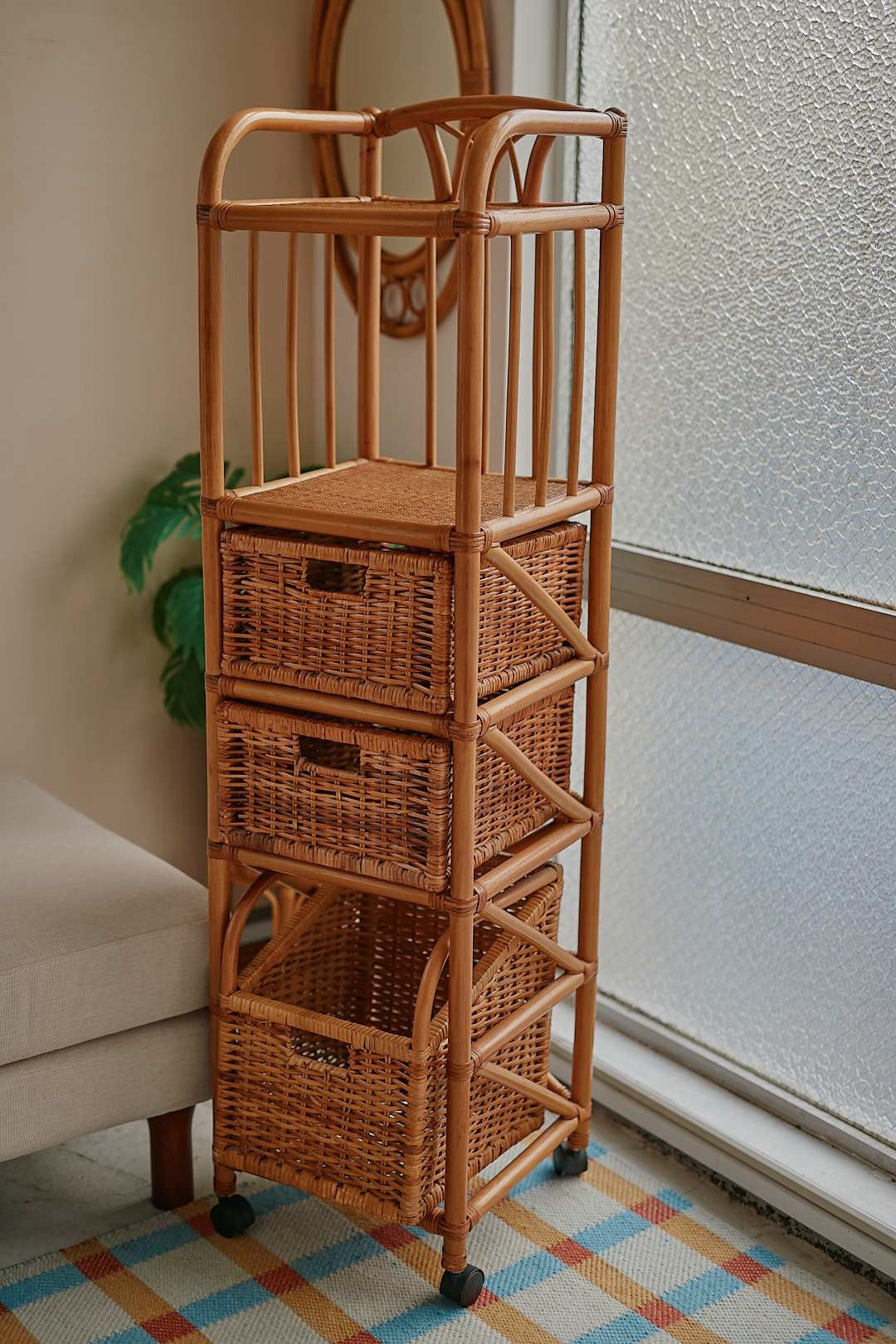 Rattan Basket Shelf
