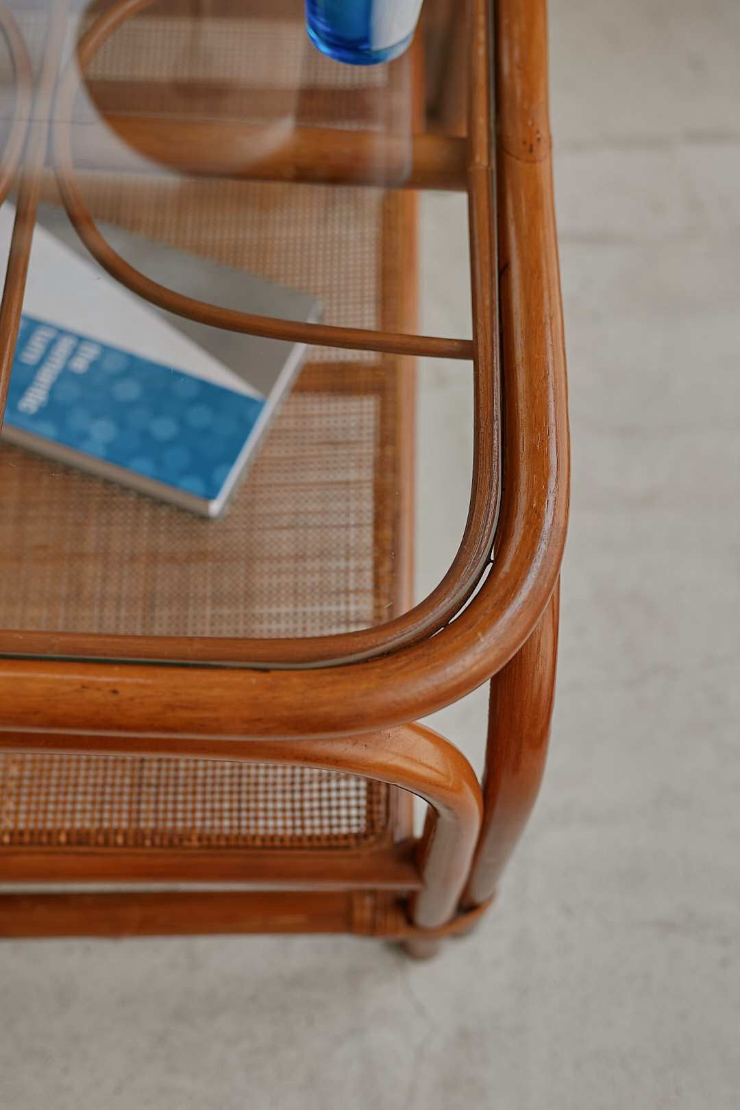 Rattan GlassTop Center Table