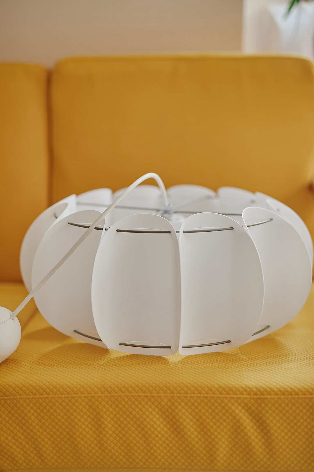 White Pumpkin Pendant Light