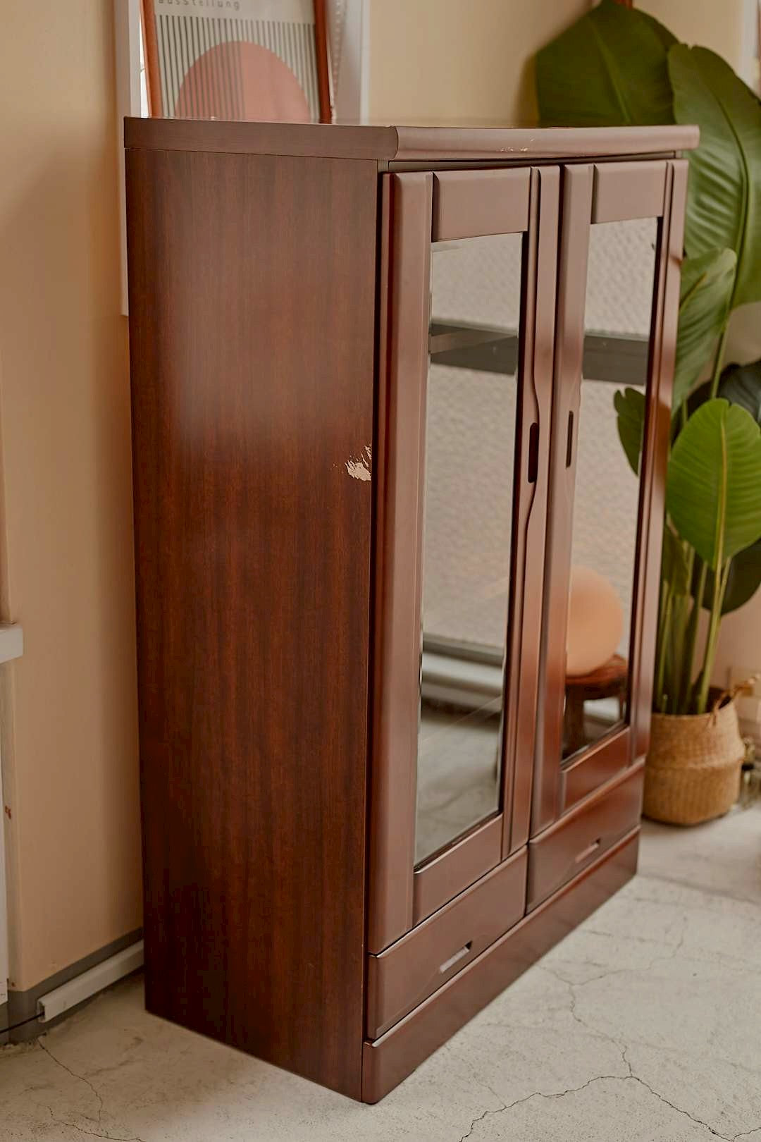 Walnut Display Cabinet