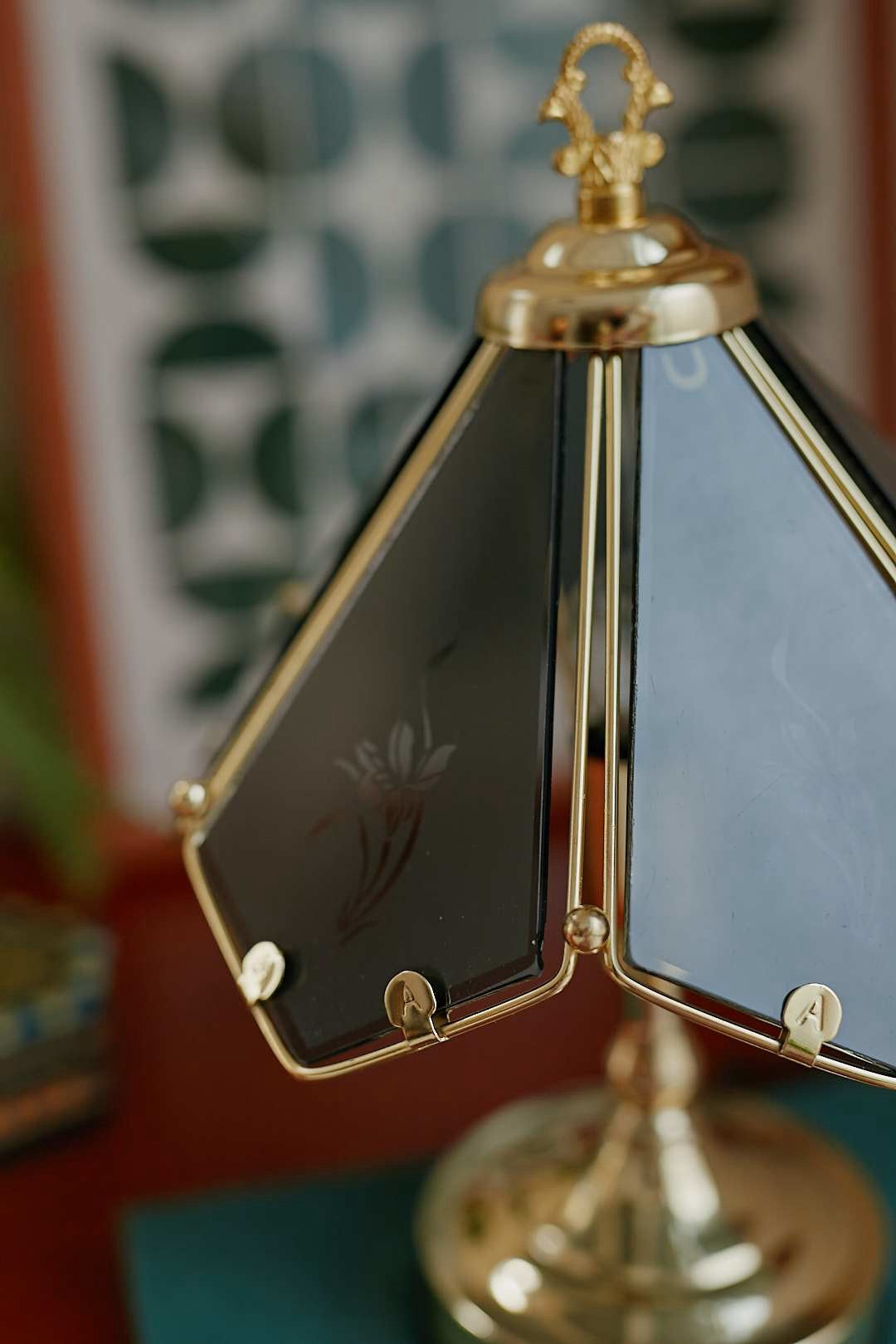 Smoked Glass Flower Touch Lamp