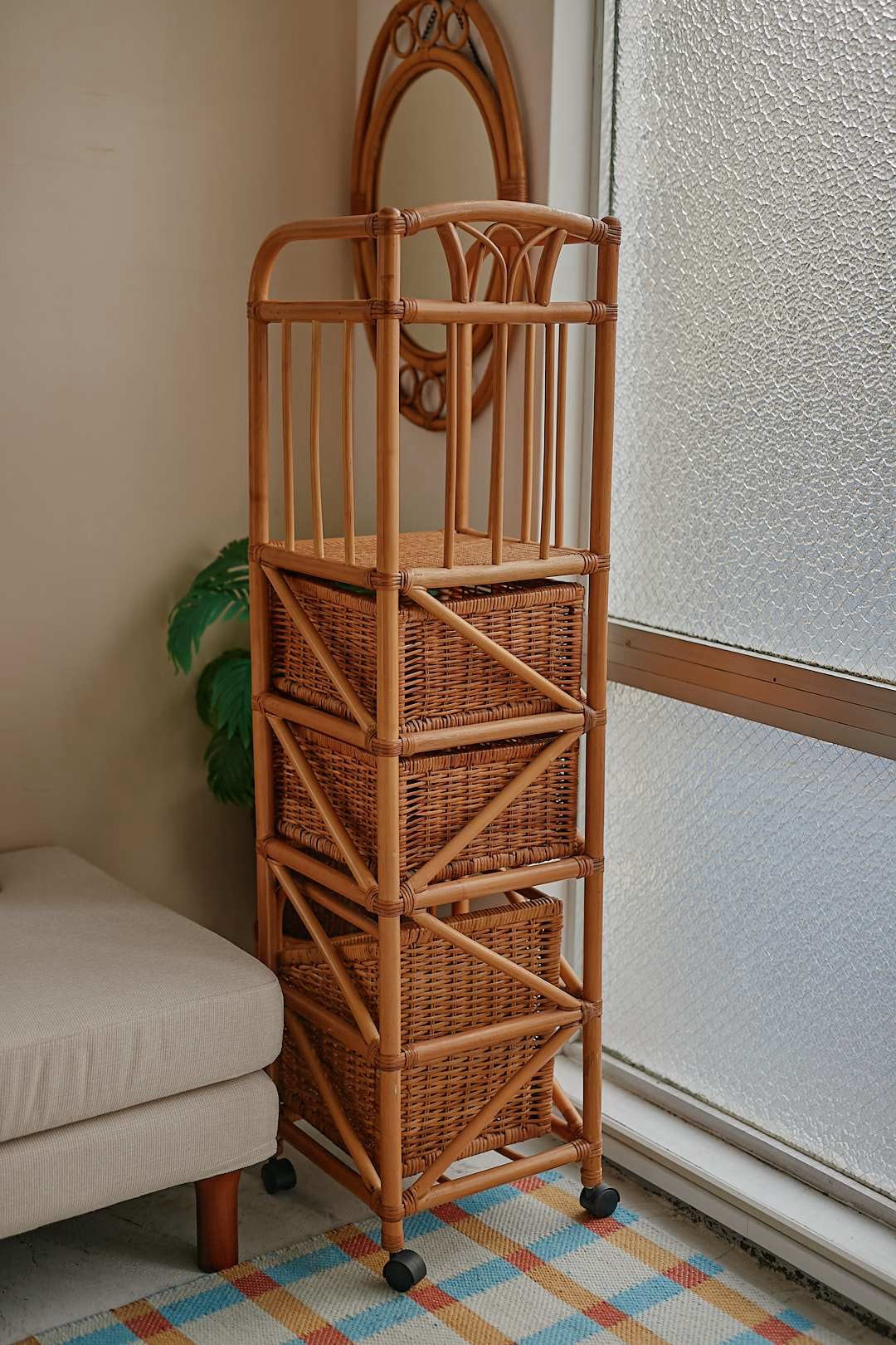 Rattan Basket Shelf
