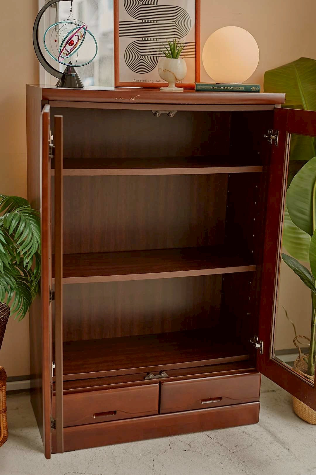 Walnut Display Cabinet
