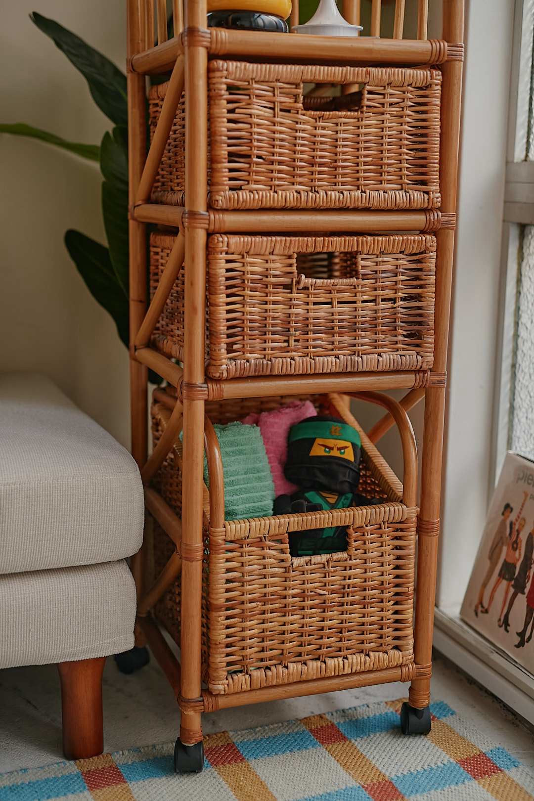 Rattan Basket Shelf