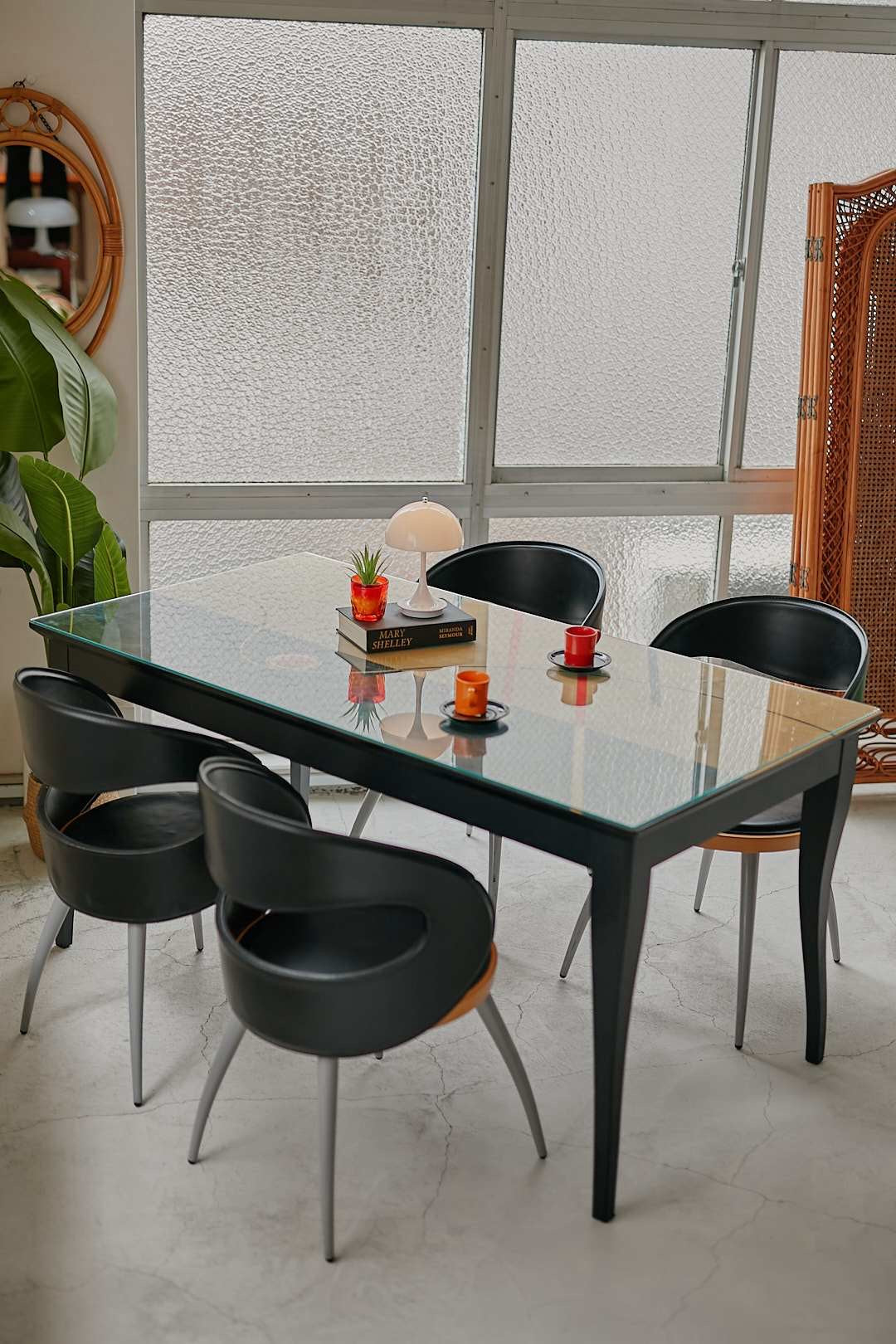 Modern Art Glass Dining Set