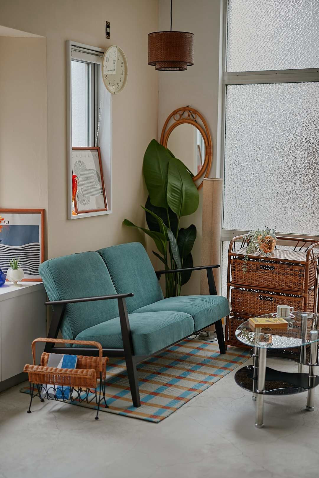 Blue Green Corduroy Sofa