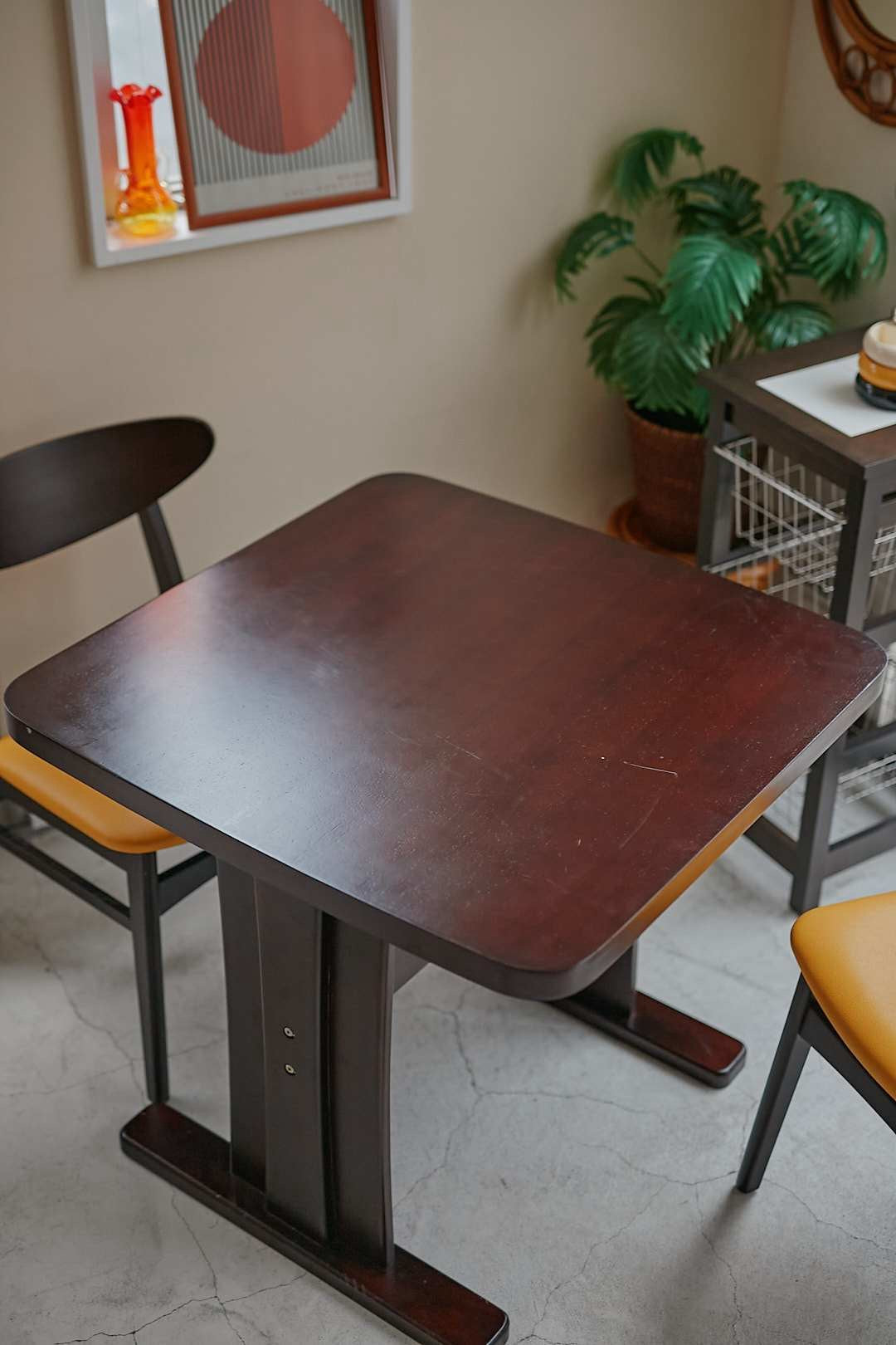 Dark Brown& Mustard Dining Set