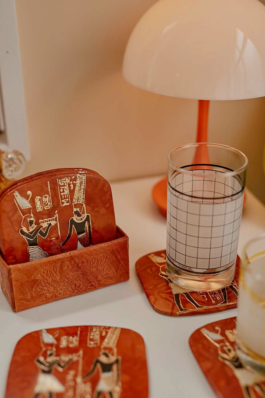 Egyptian leather coaster