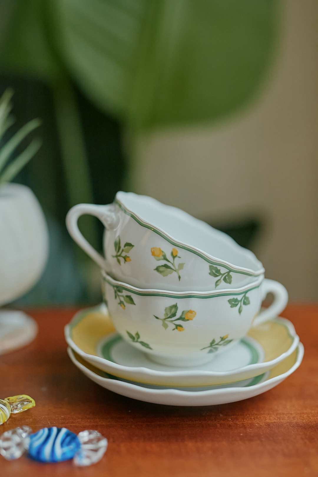 Hutschenreuther Yellow Flower Cup & Saucer