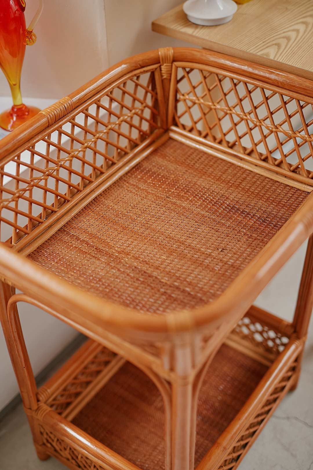 Rattan Double Basket Rack