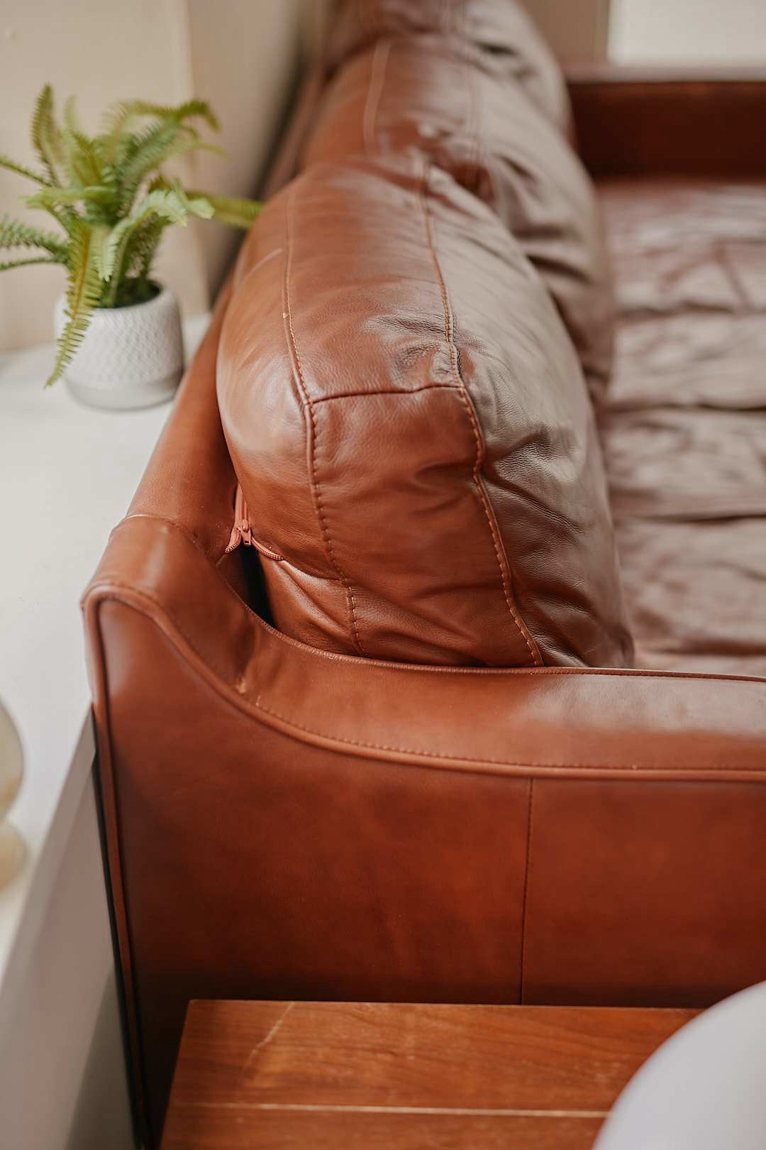 Cognac Vintage Leather Sofa