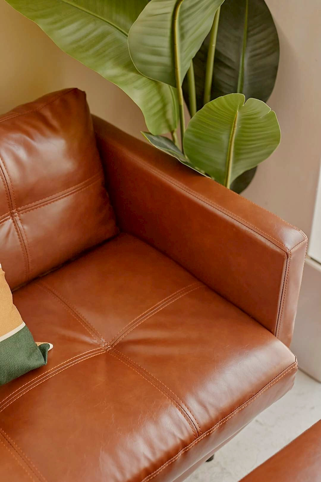 BrownLeather Ottoman Sofa