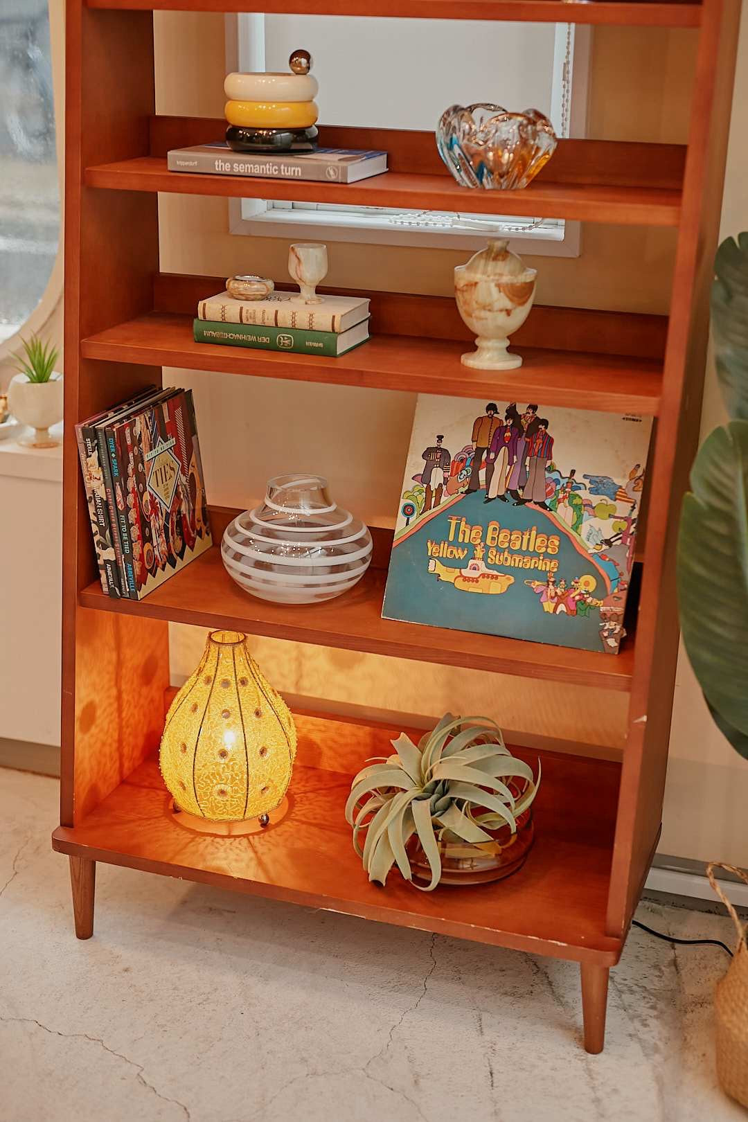 Warm Wood Open Shelf