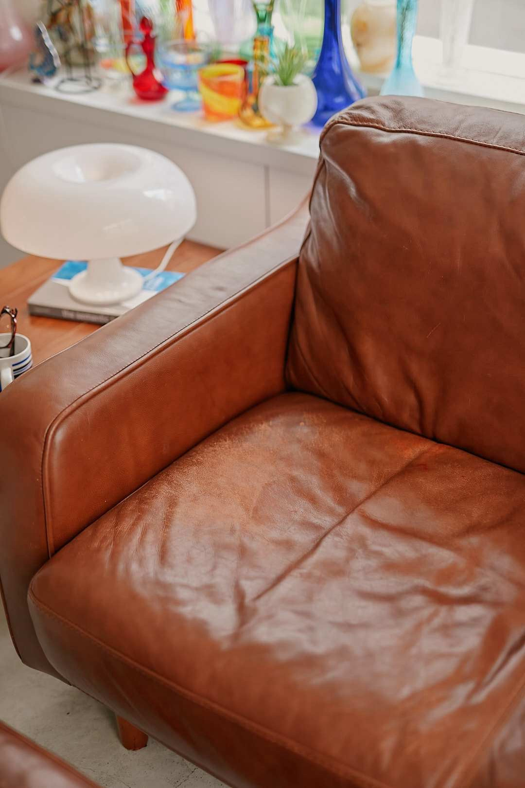 Cognac Vintage Leather Sofa