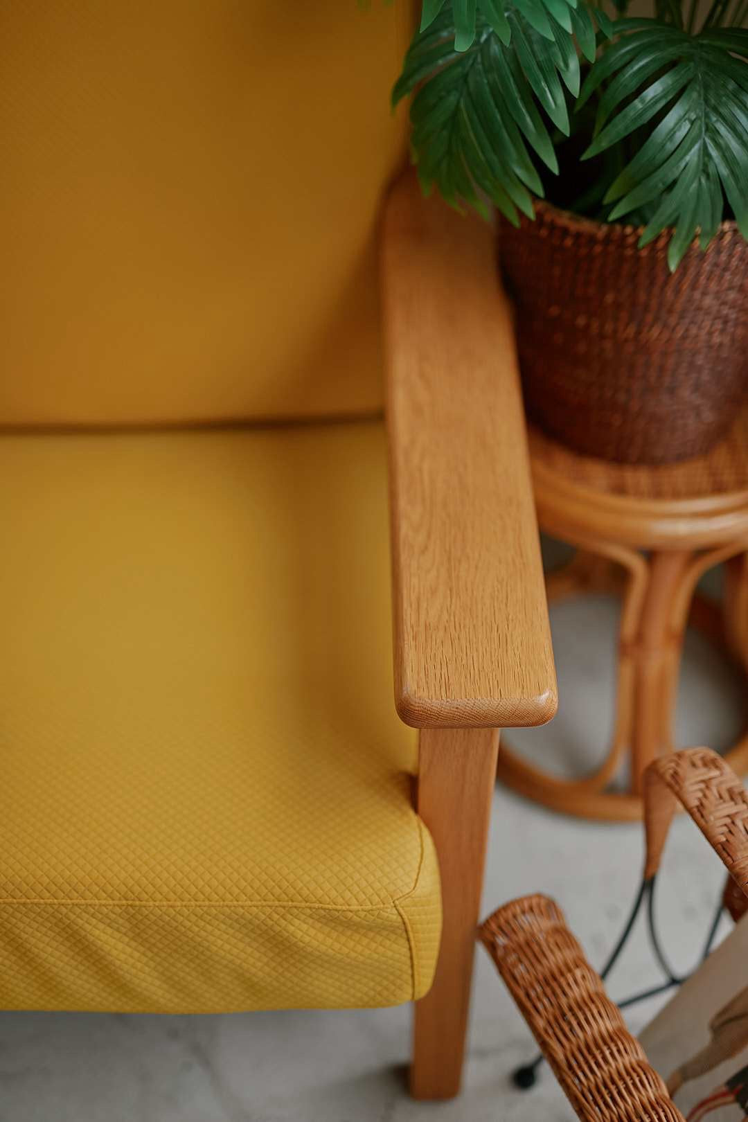 unico Yellow Wood Sofa