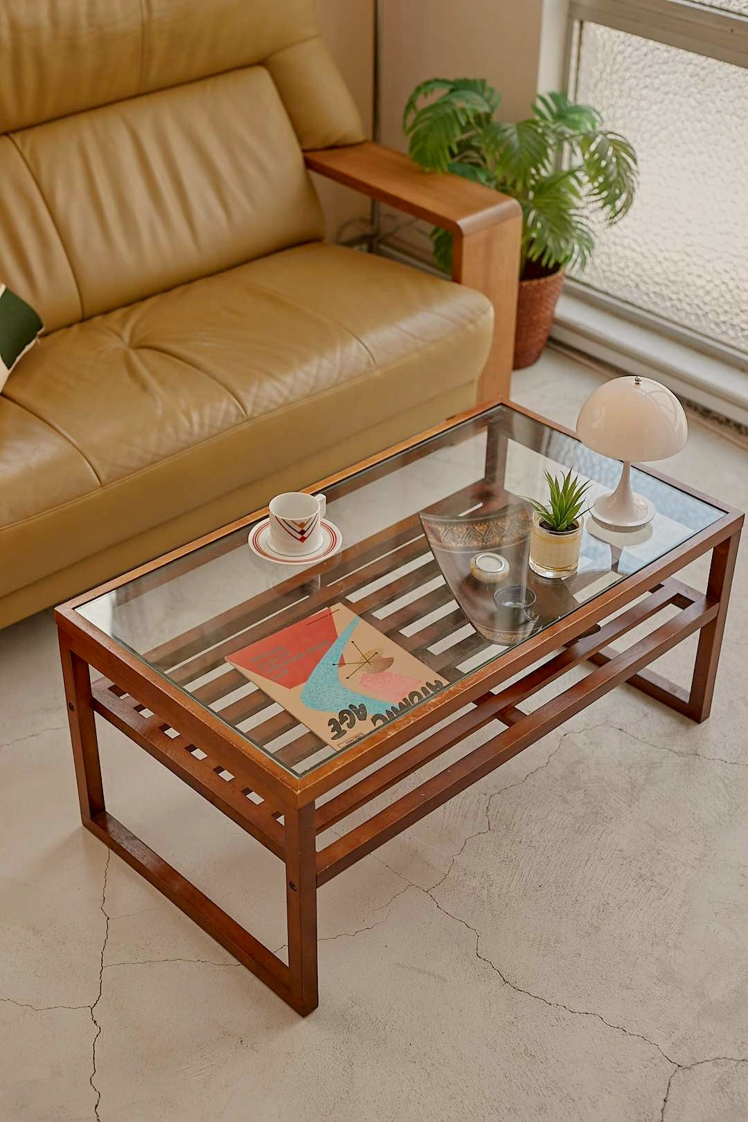Glass & Wood Coffee Table