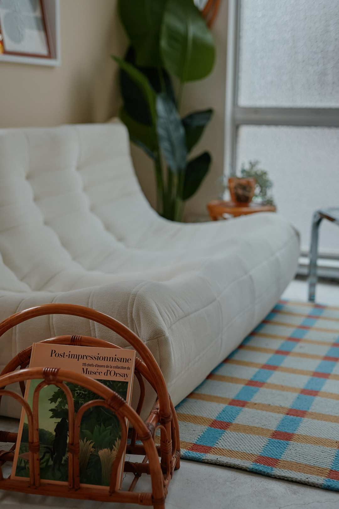 Sculptural White Low Sofa