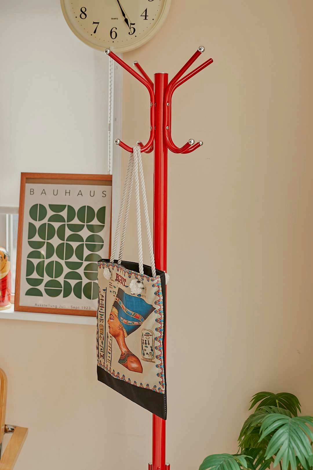 Red Metal Coat Stand