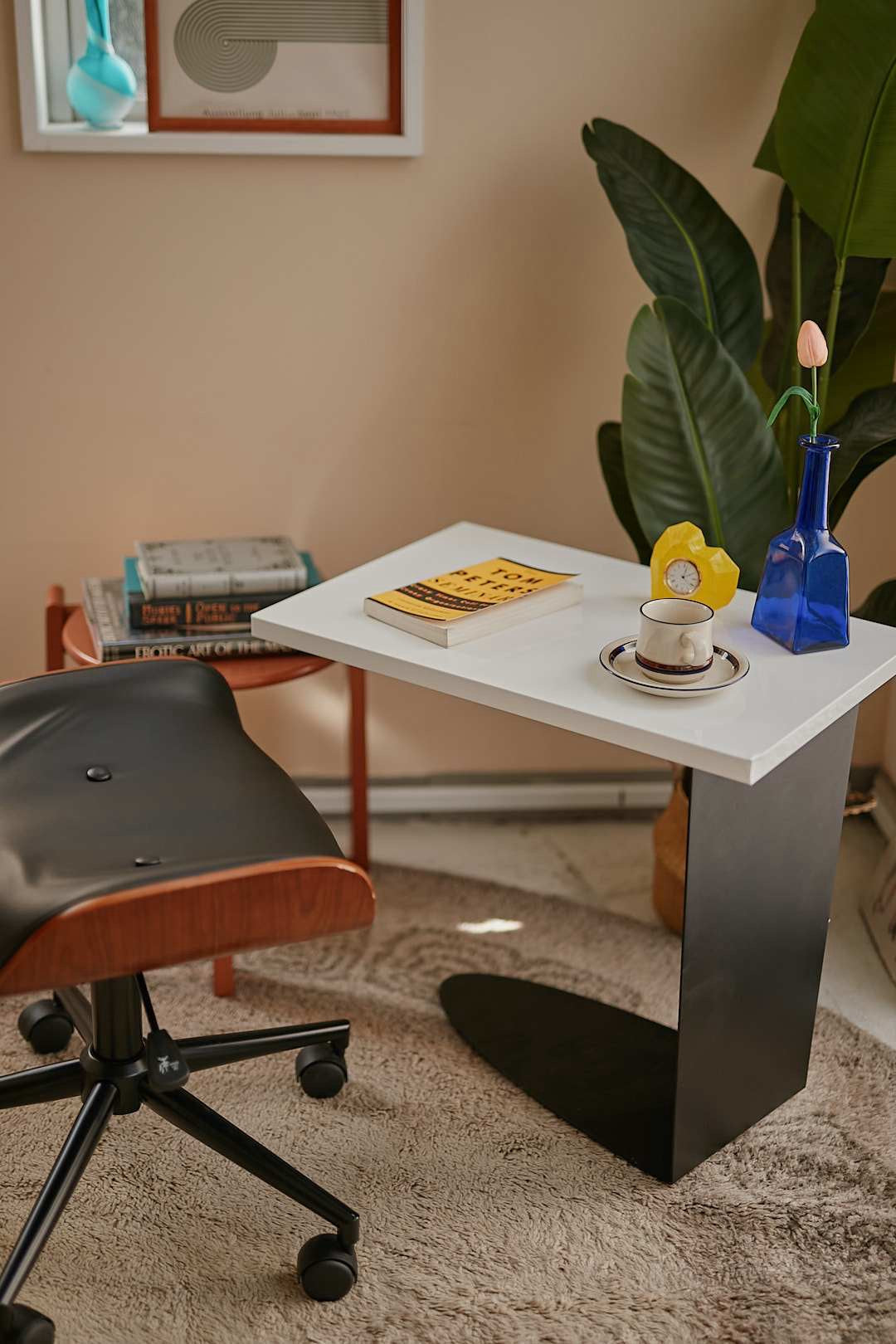 Postmodern White Side Table