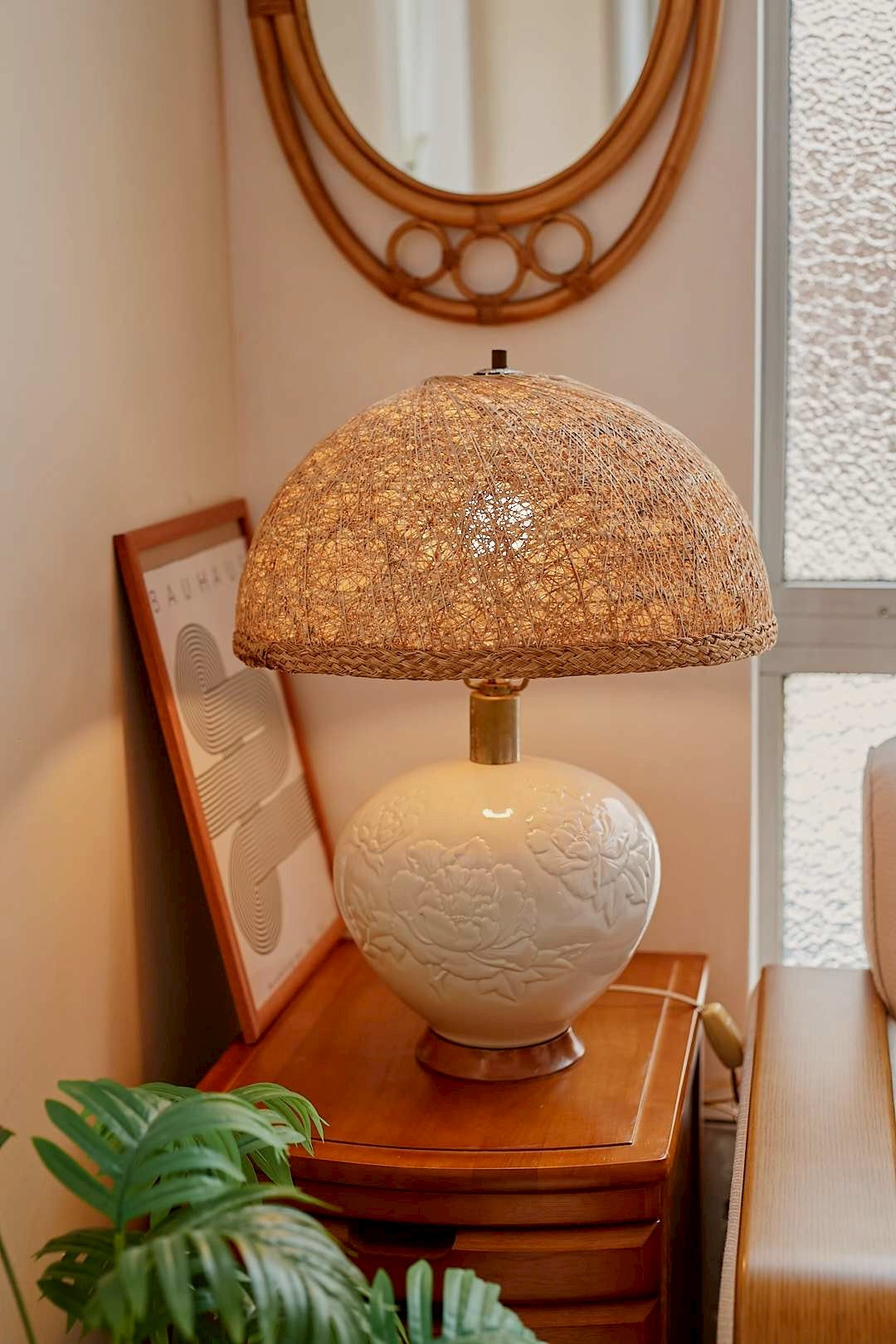 Rattan Ceramic Lamp