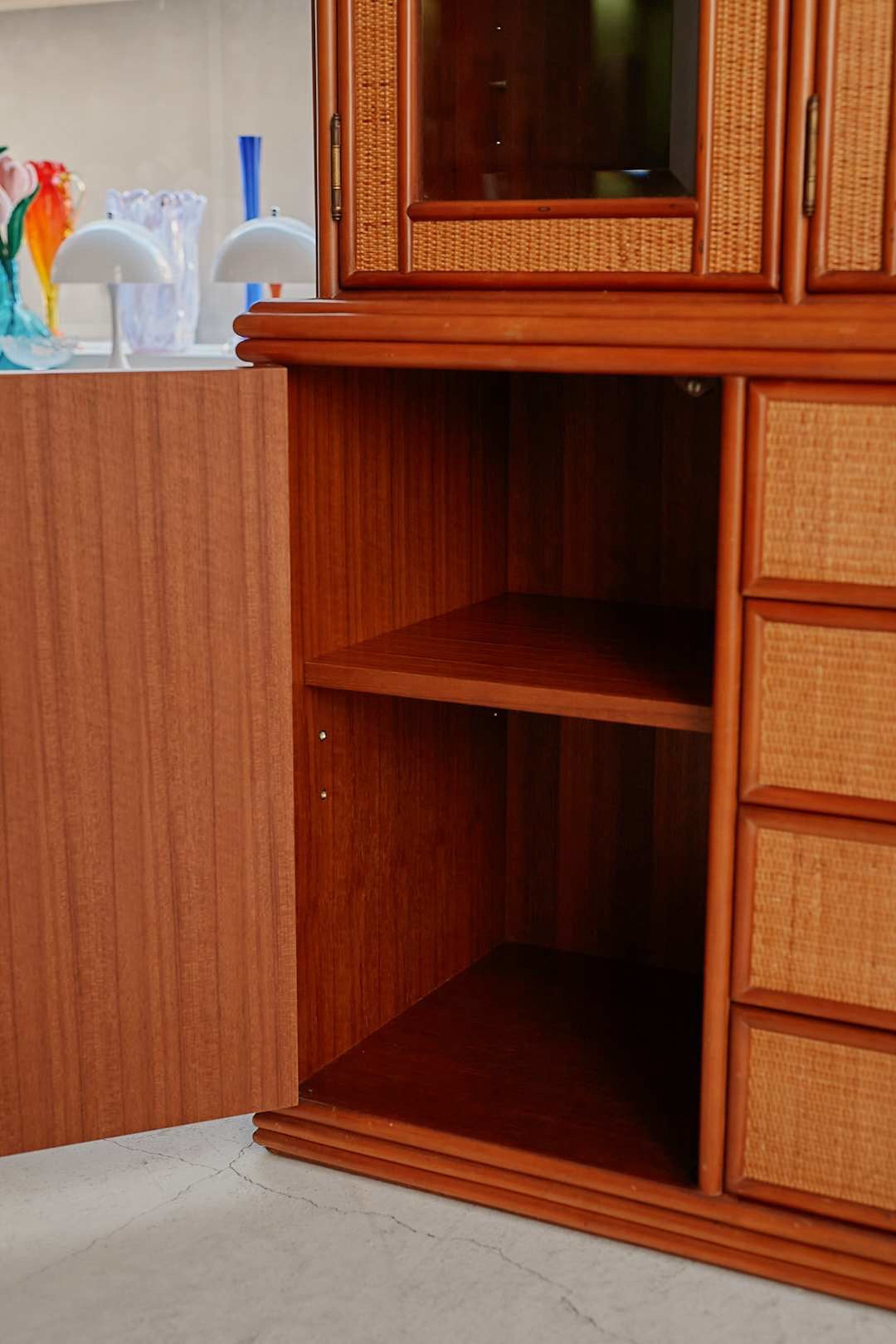 Hand woven rattan cupboard
