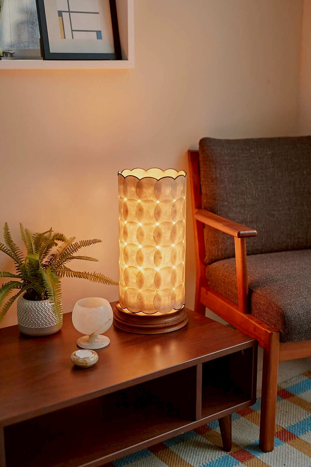 Capiz shell antique lamp