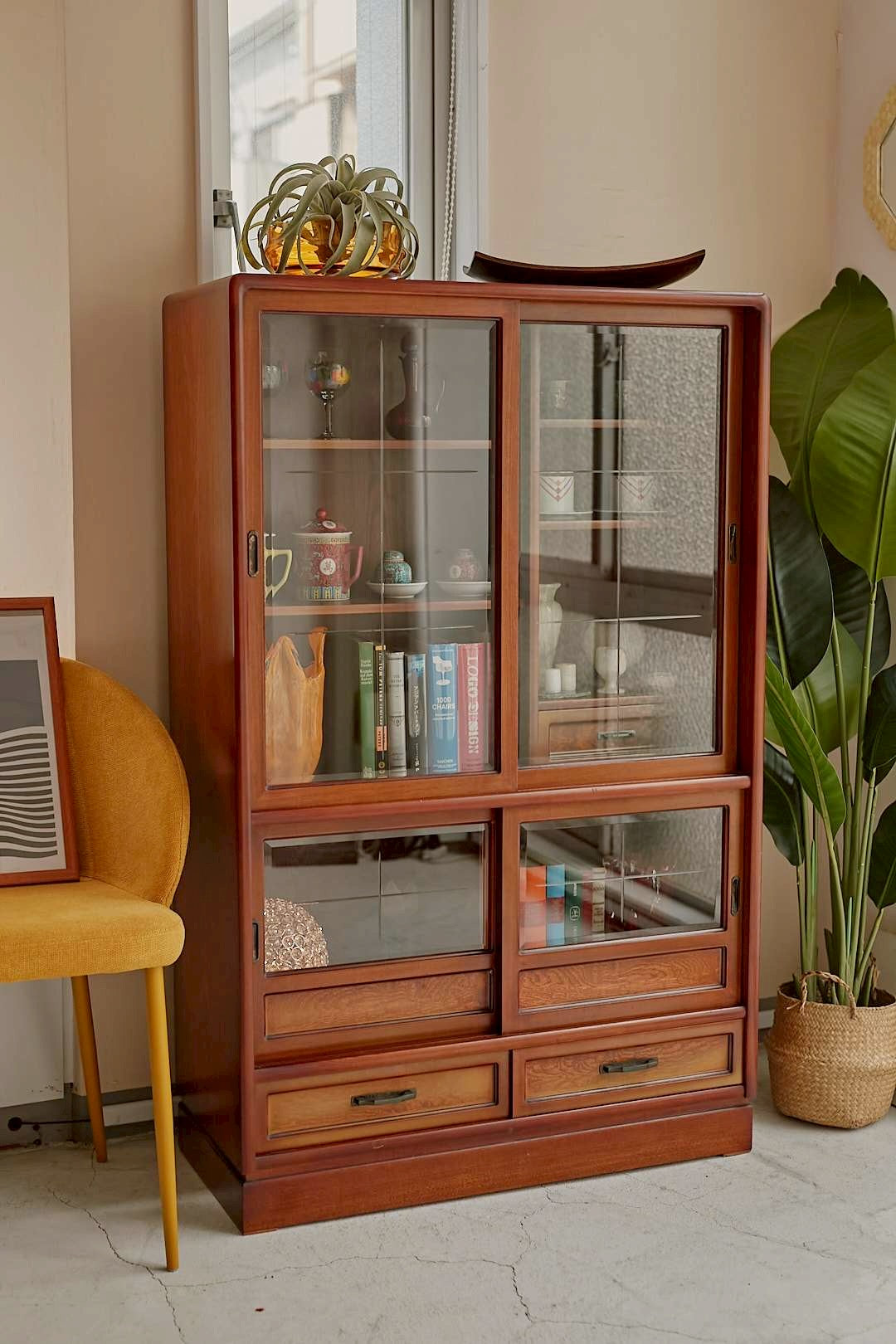 Modern cross glass cabinet