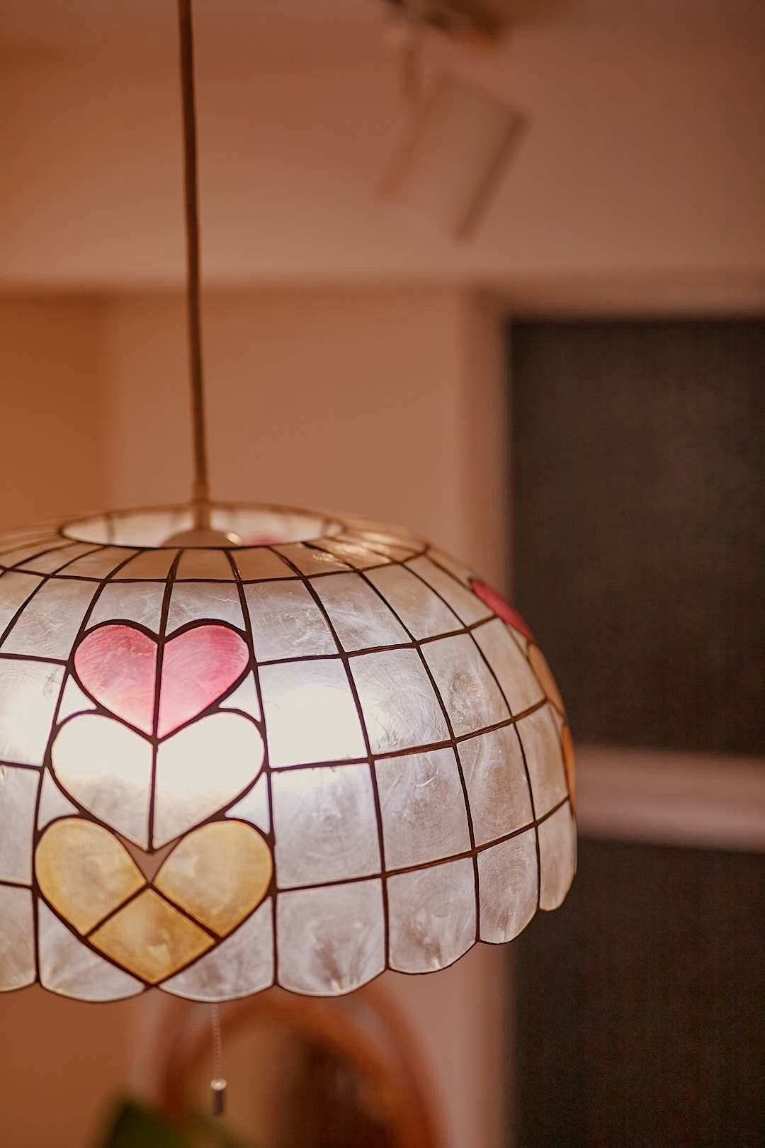 Capiz Heart Pendant Light
