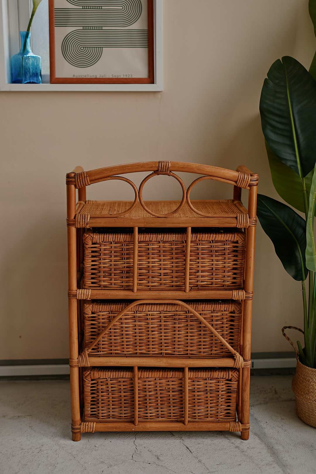 3Drawer Rattan Chest