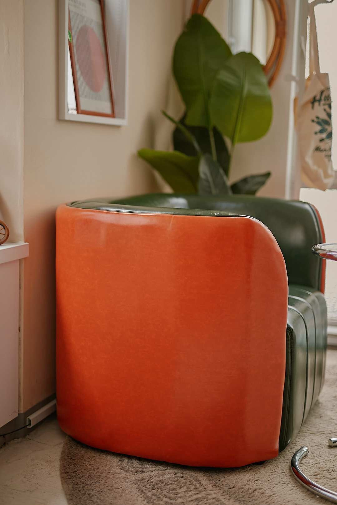 Orange×Green Vintage Lounge Sofa