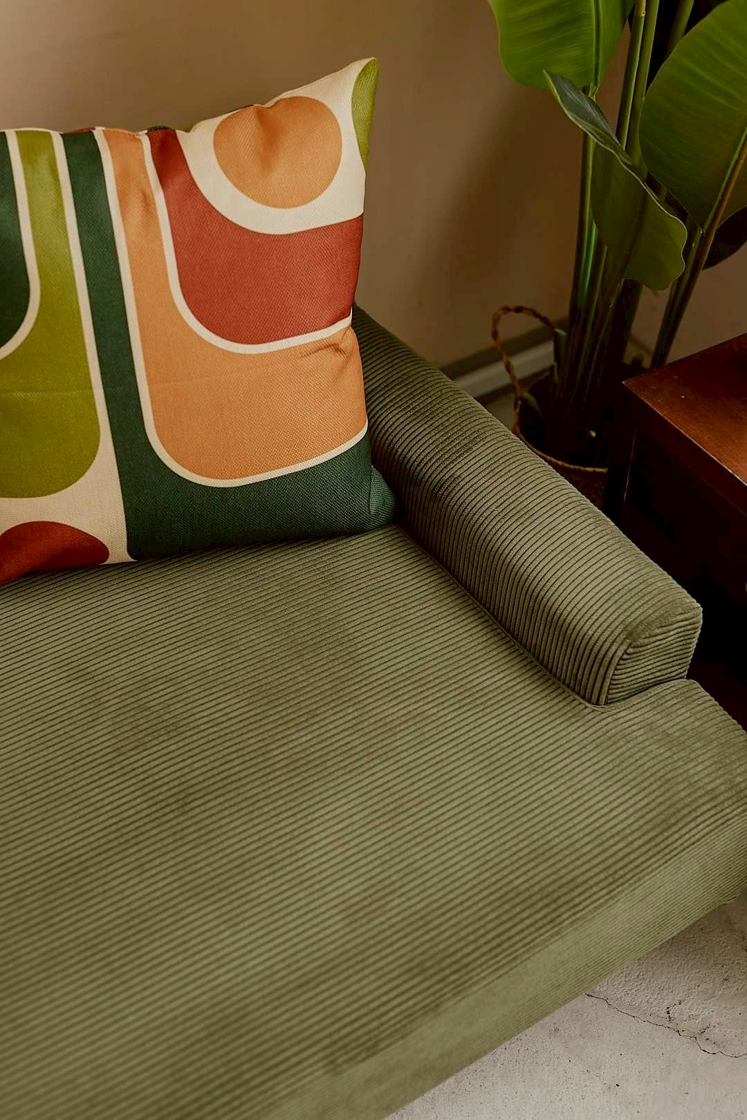 Olive Corduroy Sofa