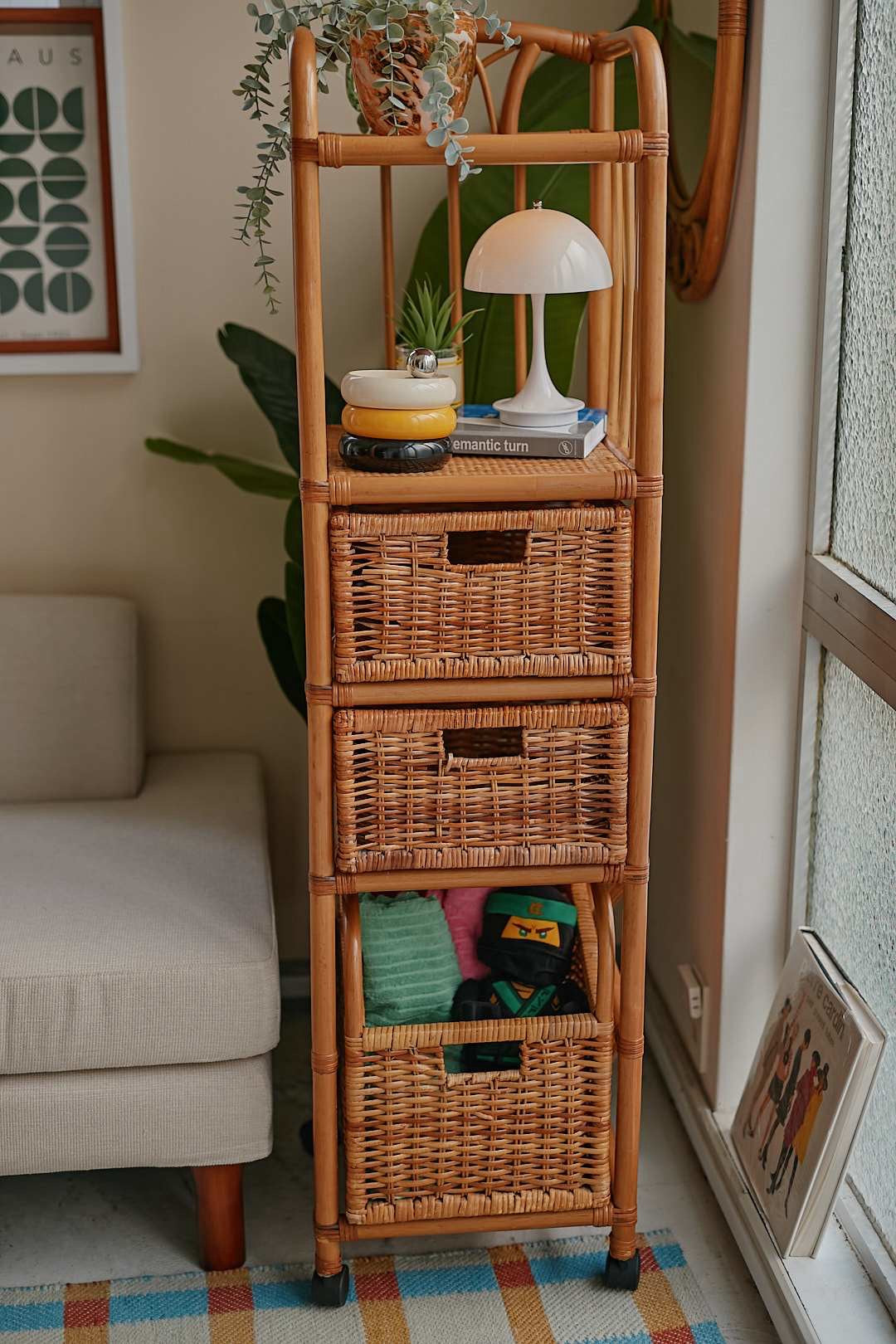 Rattan Basket Shelf