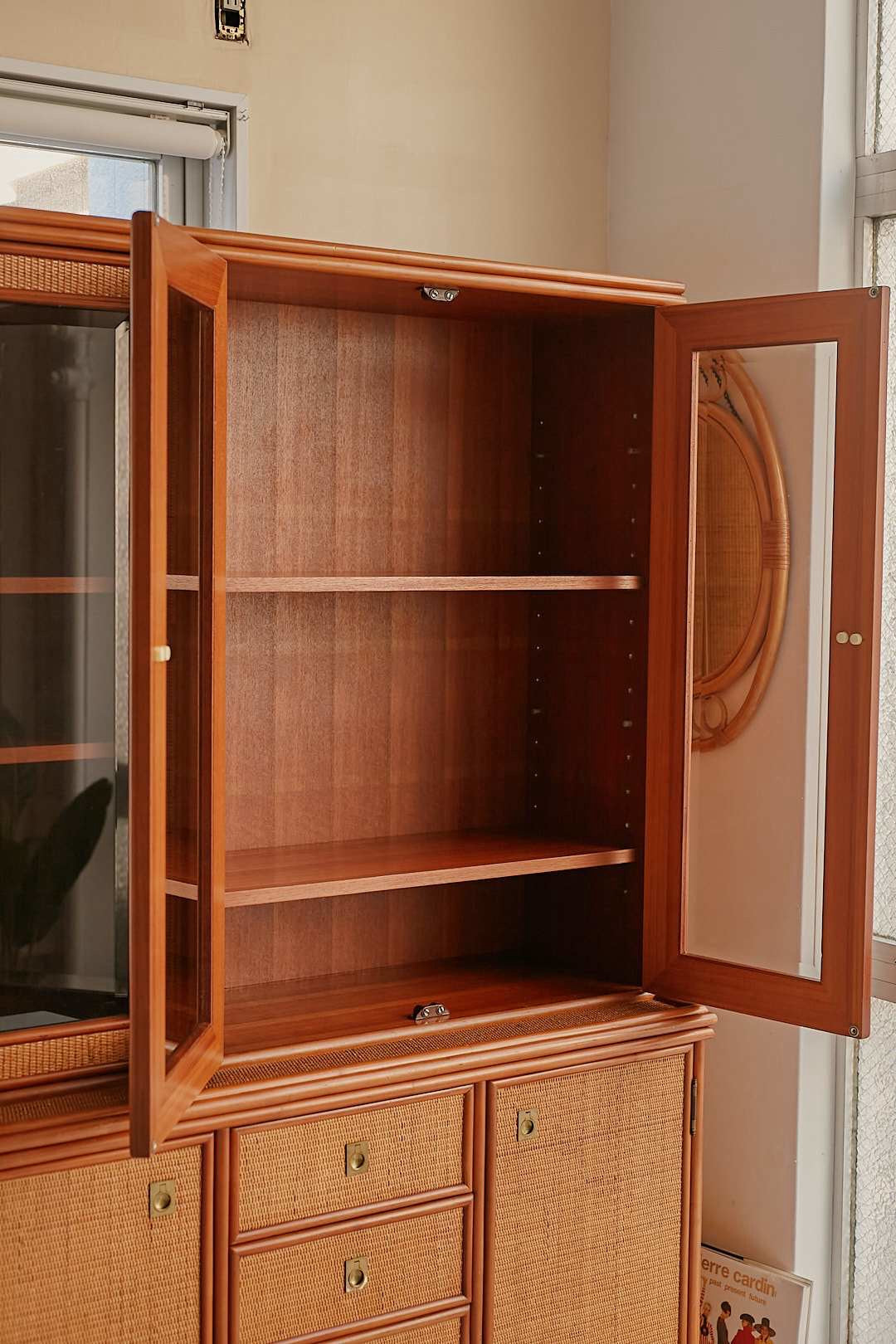 Hand woven rattan cupboard