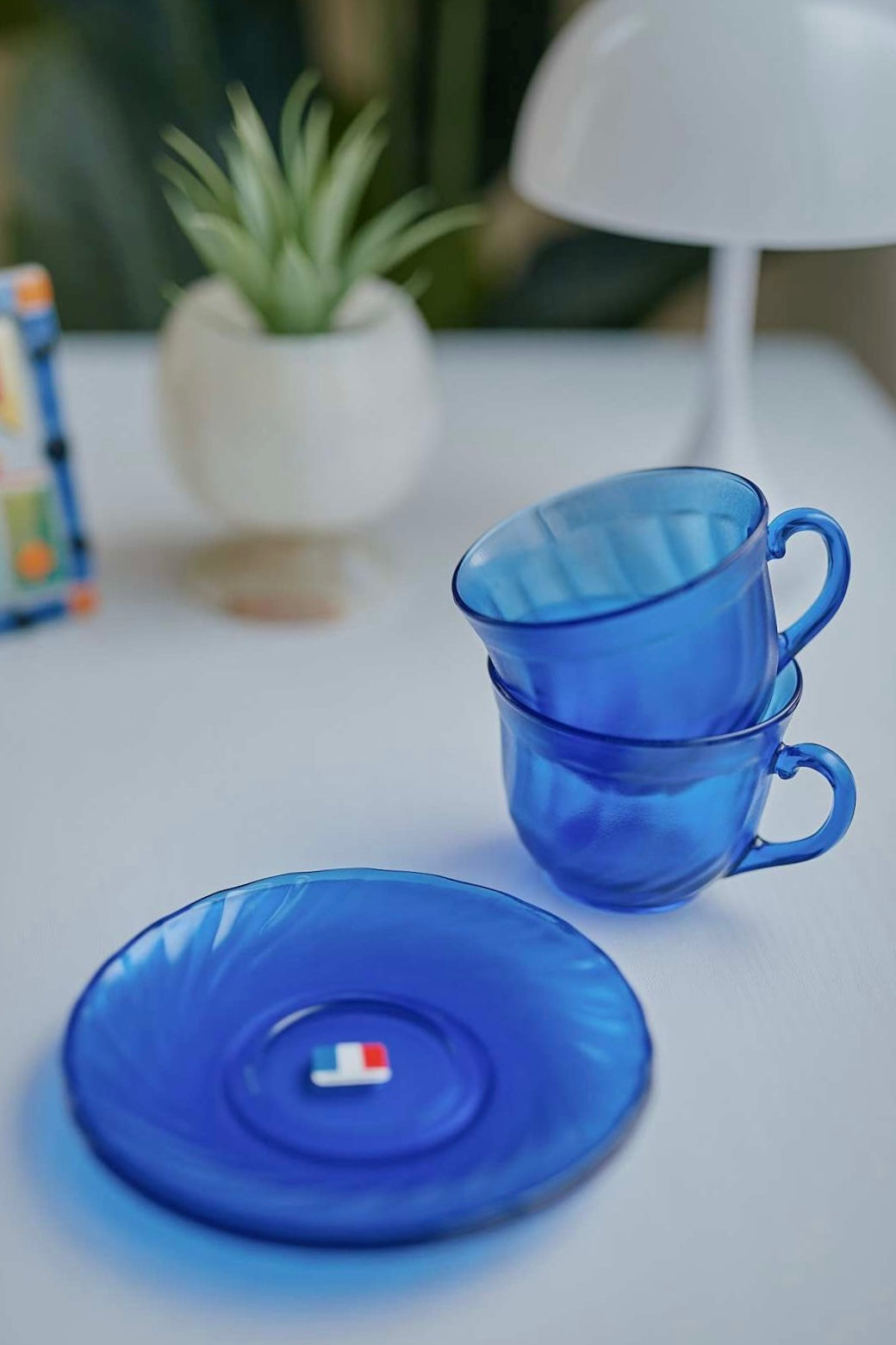 arcoroc Clear Blue cup＆saucer