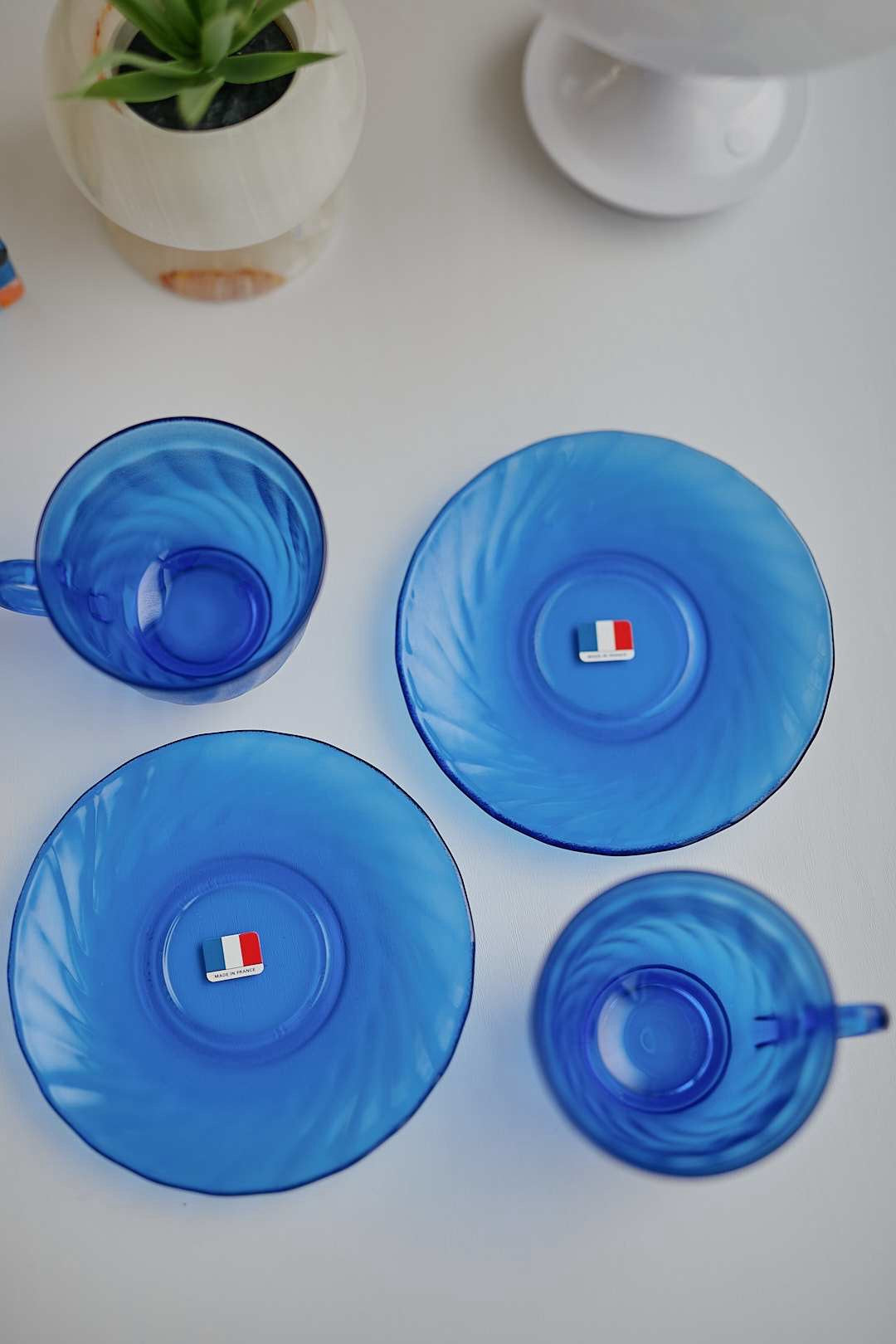 arcoroc Clear Blue cup＆saucer