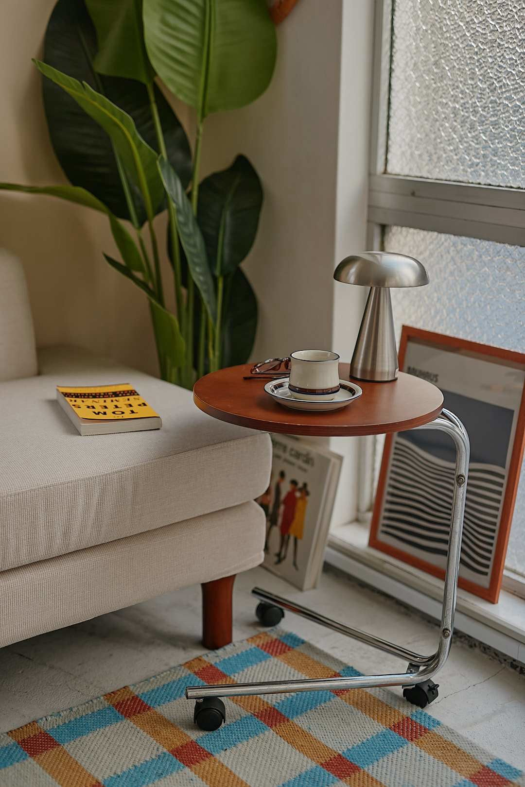 Wood Caster Side Table