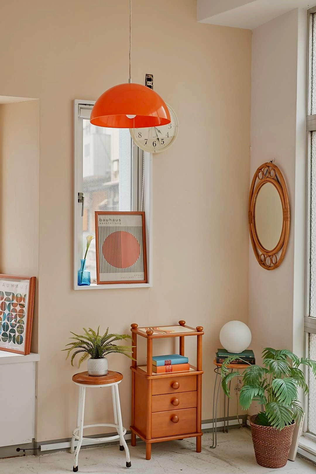 Orange pendant light