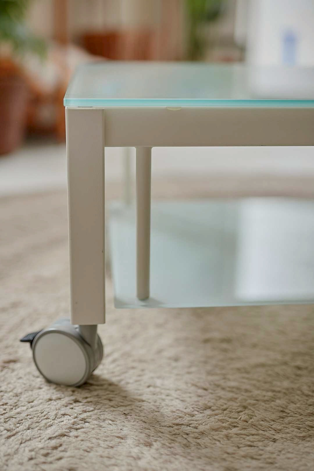 White glass tier lowboard