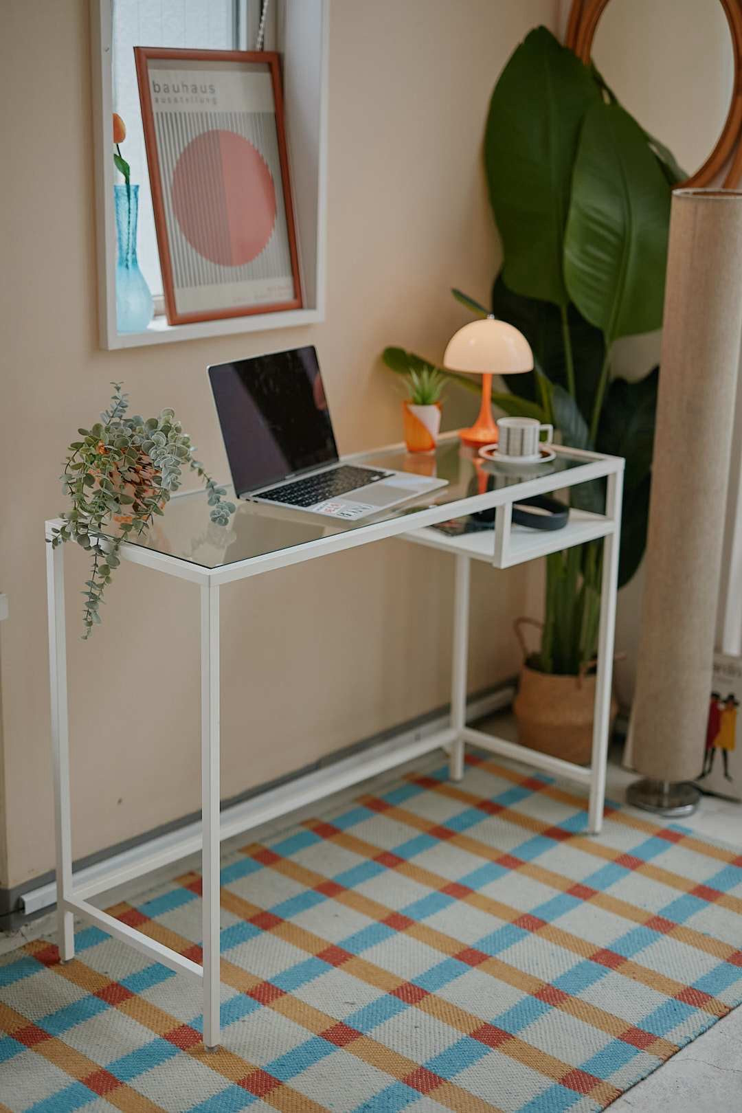 White Frame Glass Desk