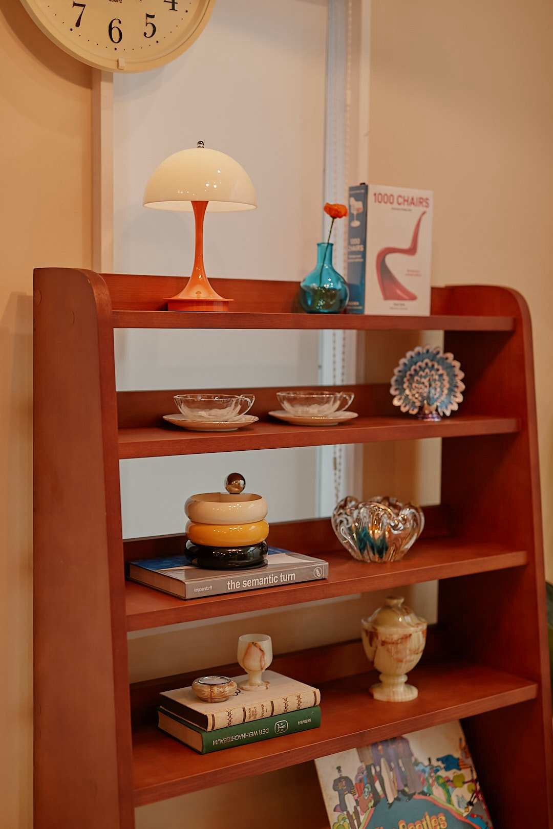 Warm Wood Open Shelf