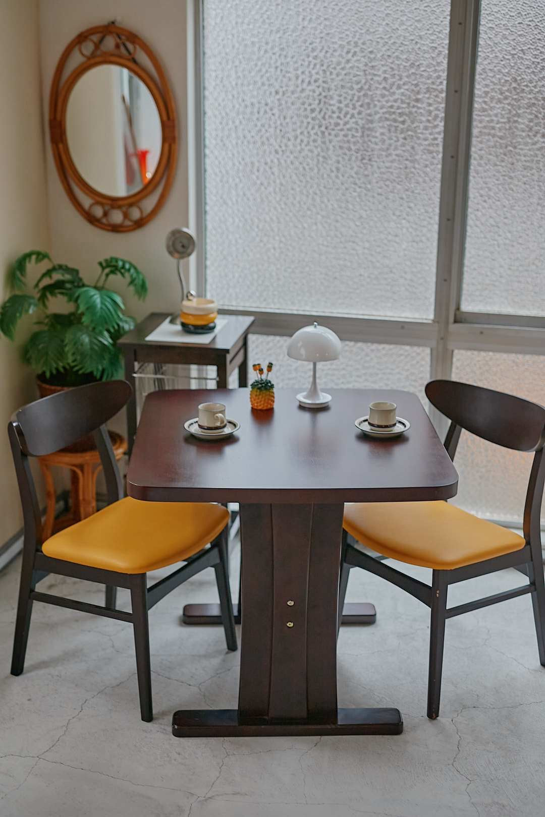 Dark Brown& Mustard Dining Set