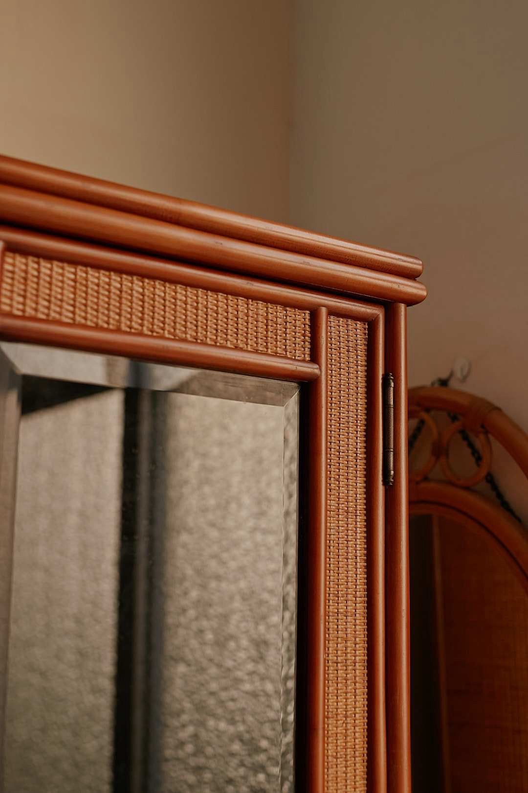 Hand woven rattan cupboard