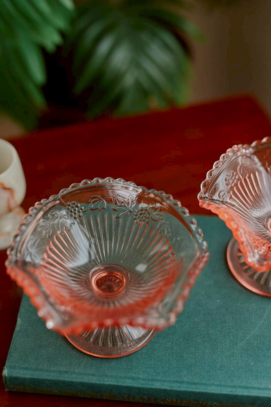 Rose Glass Compote