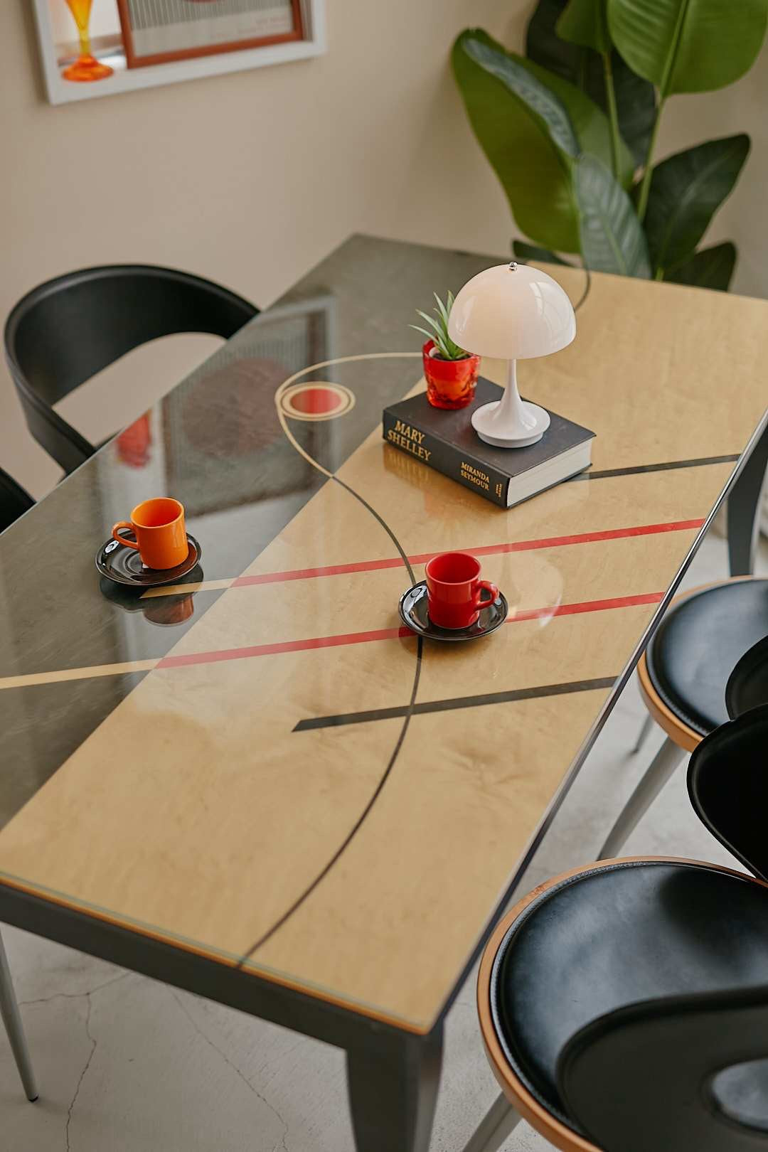 Modern Art Glass Dining Set