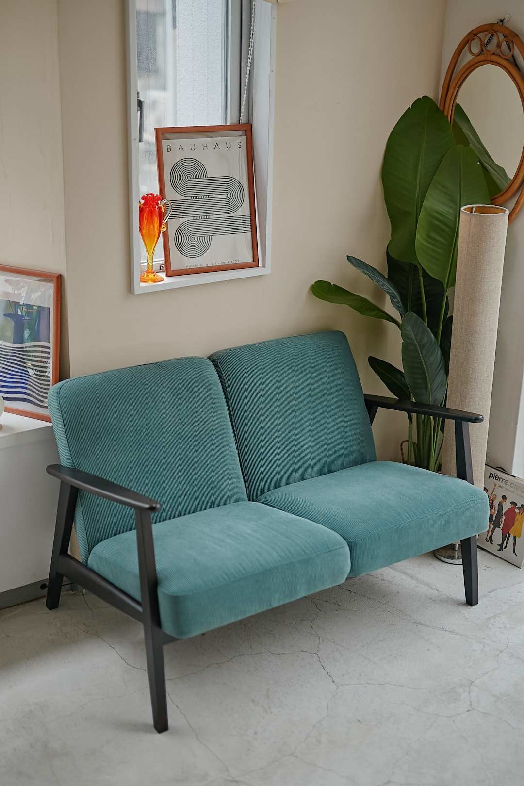 Blue Green Corduroy Sofa