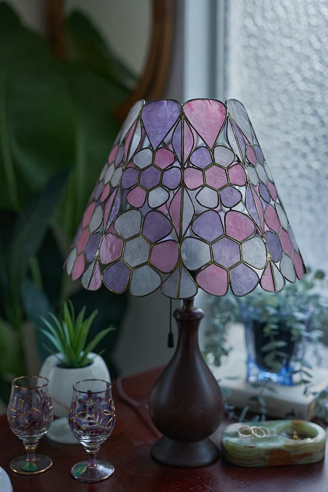 Pastel Flower Capiz Lamp