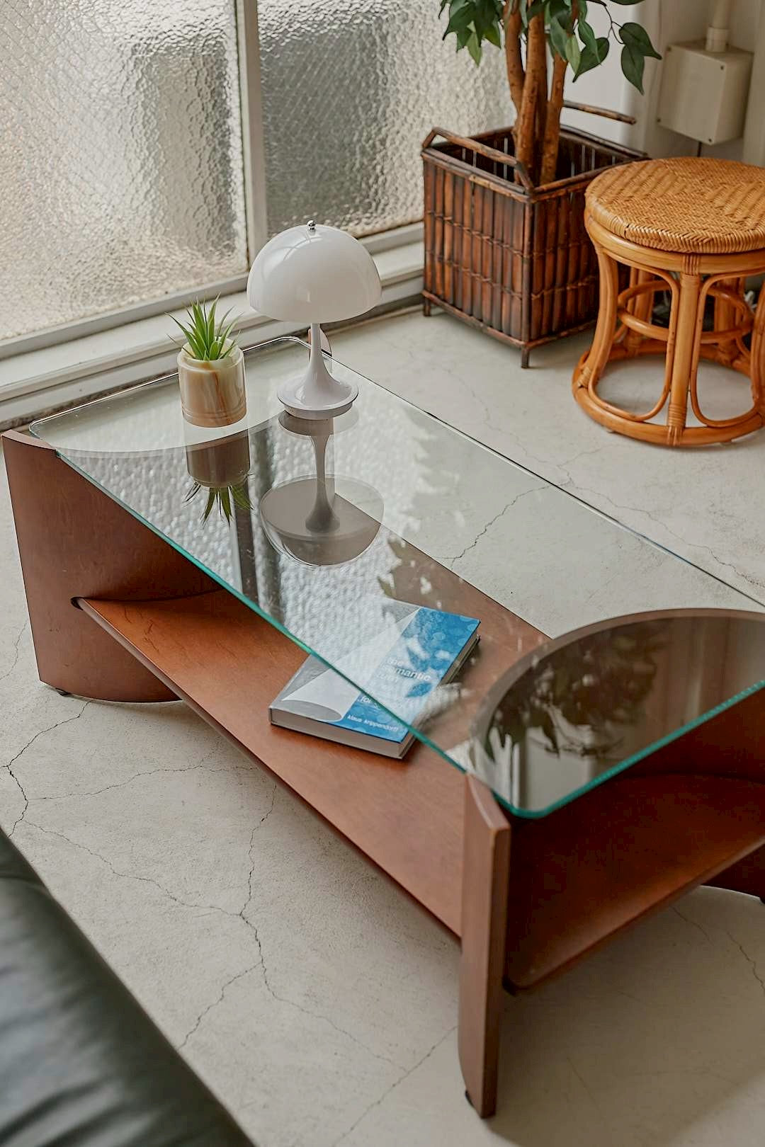 Double Arch Glass Coffee Table