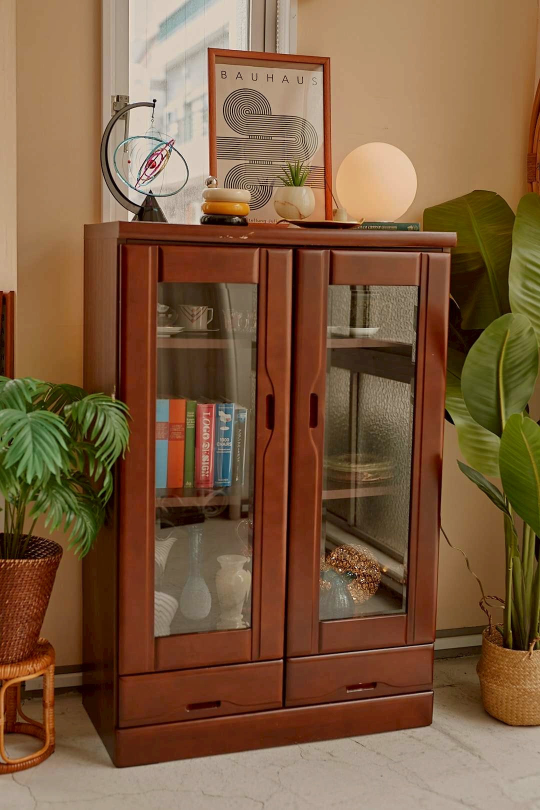 Walnut Display Cabinet
