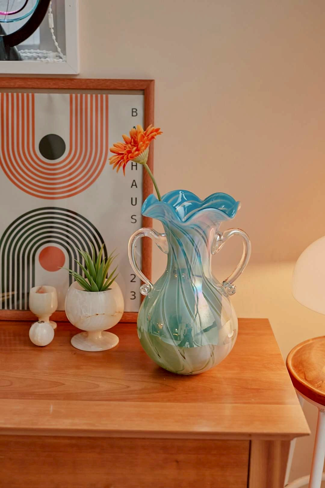 Ocean Swirl Glass Vase