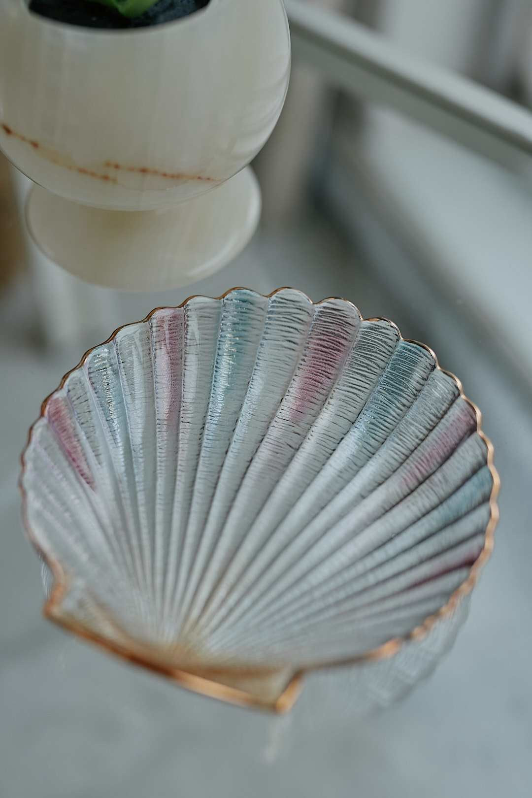 Pastel Shell Glass Tray